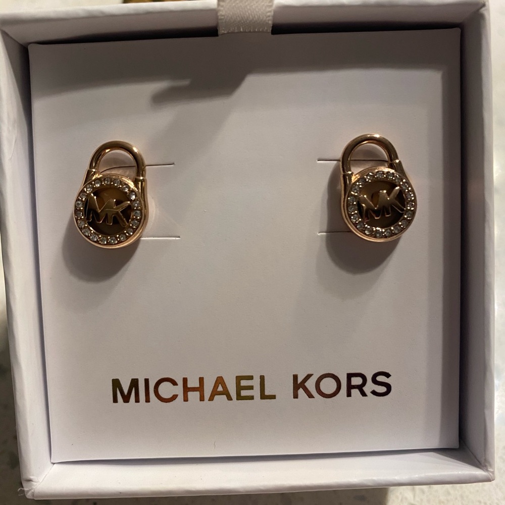 Michael Kors Padlock Logo Earrings - Picture 2 of 5